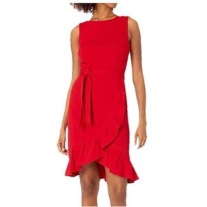 Calvin Klein Vibrant Red High Low Dress